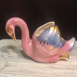Vintage Colonial China Pink / Purple Swan Planter BEAUTIFUL 💜💜💜